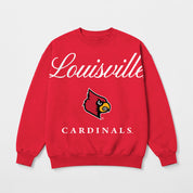 LOUISVILLE CARDINALS LEGACY CLUB PREMIUM FLEECE DROP SHOULDER CREWNECK PULLOVER