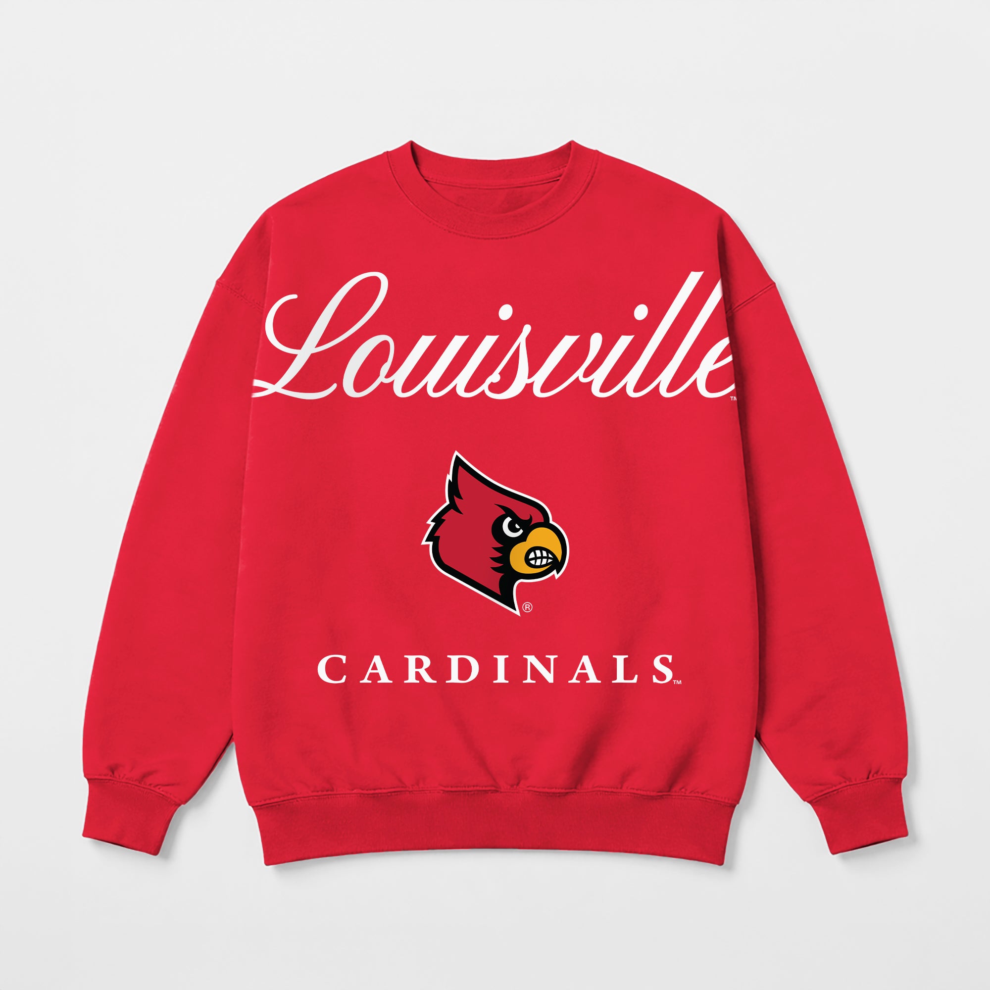 LOUISVILLE CARDINALS LEGACY CLUB PREMIUM FLEECE DROP SHOULDER CREWNECK PULLOVER