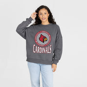 LOUISVILLE CARDINALS SATURDAY SEAL PREMIUM FLEECE DROP SHOULDER CREWNECK PULLOVER