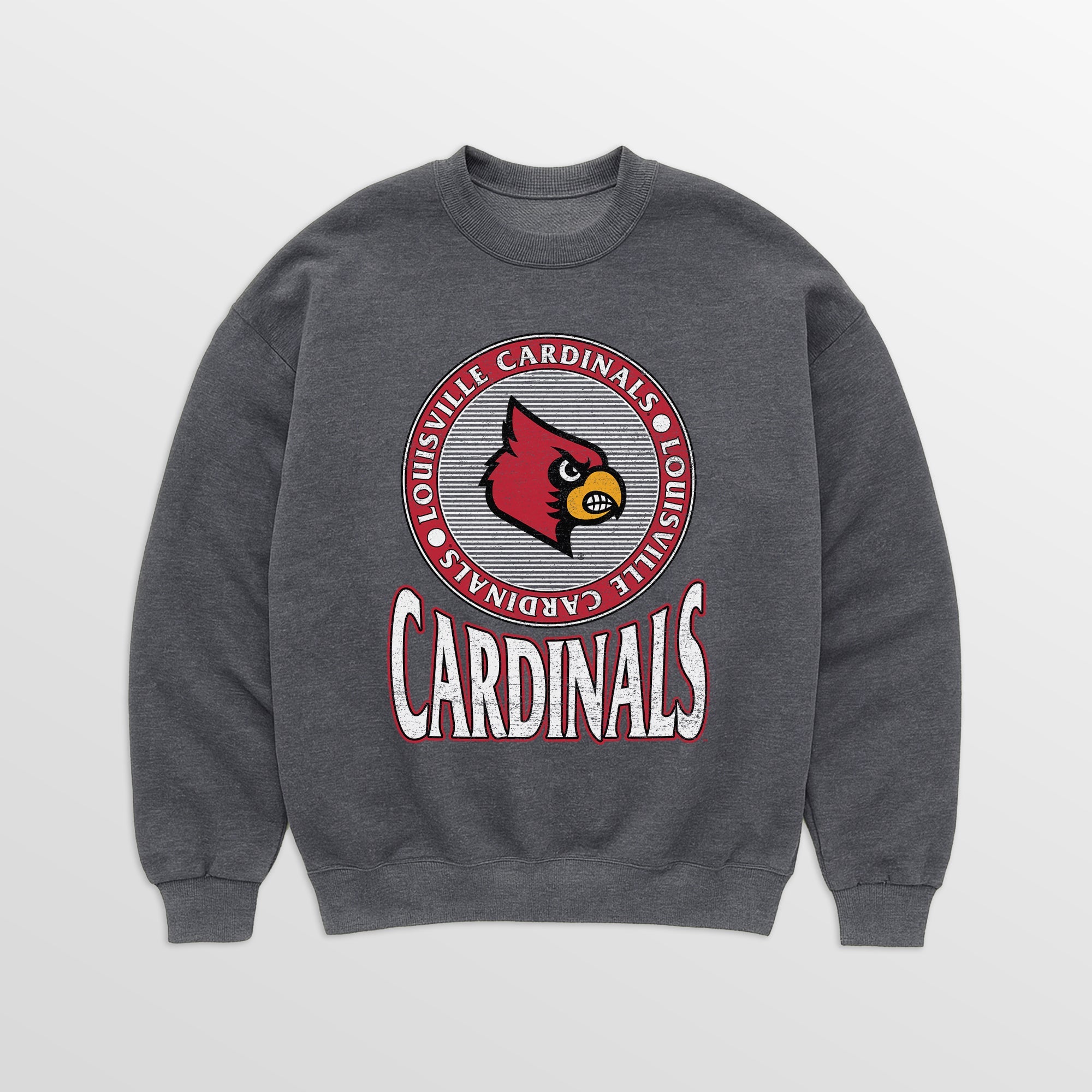 LOUISVILLE CARDINALS SATURDAY SEAL PREMIUM FLEECE DROP SHOULDER CREWNECK PULLOVER