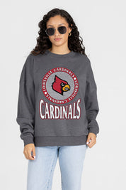 LOUISVILLE CARDINALS SATURDAY SEAL PREMIUM FLEECE DROP SHOULDER CREWNECK PULLOVER