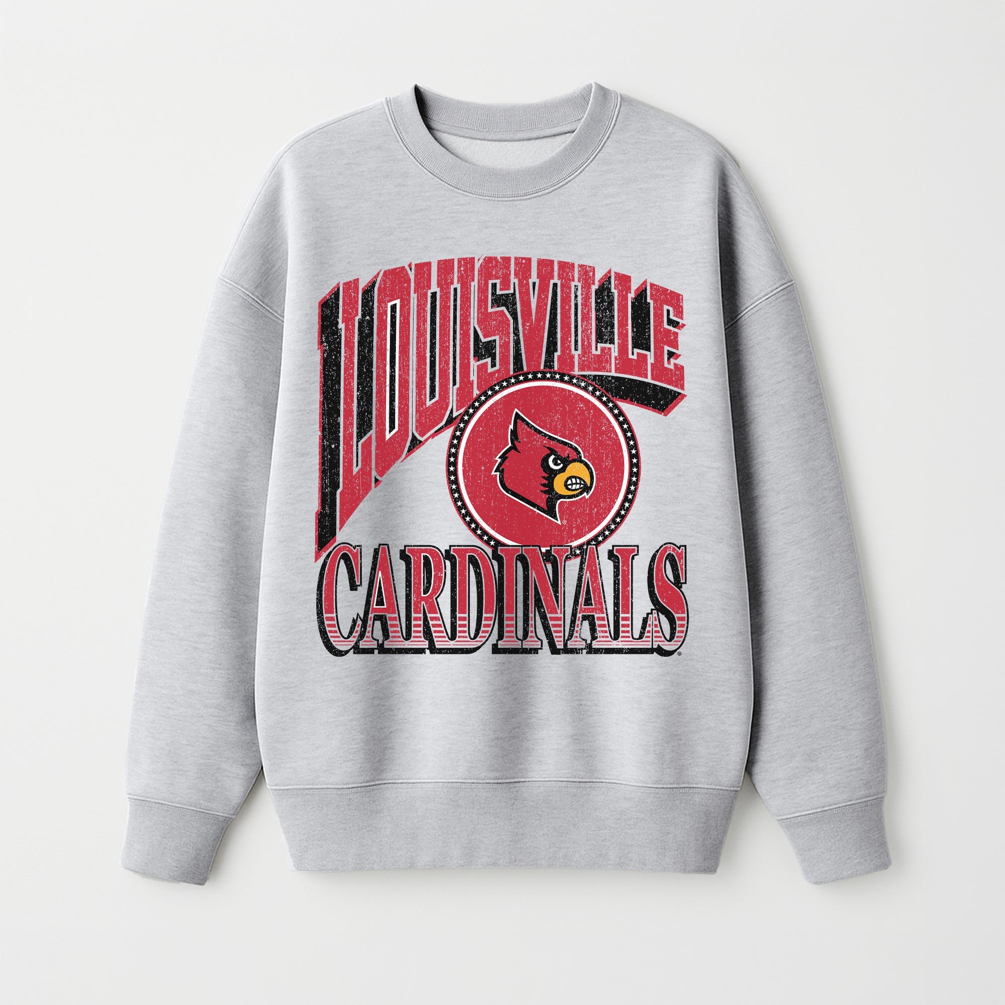LOUISVILLE CARDINALS GAME ON PREMIUM FLEECE DROP SHOULDER CREWNECK PULLOVER