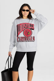 LOUISVILLE CARDINALS GAME ON PREMIUM FLEECE DROP SHOULDER CREWNECK PULLOVER