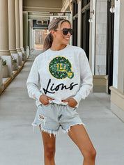 SOUTHEASTERN LOUISIANA LIONS GOING WILD PREMIUM FLEECE DROP SHOULDER CREWNECK PULLOVER