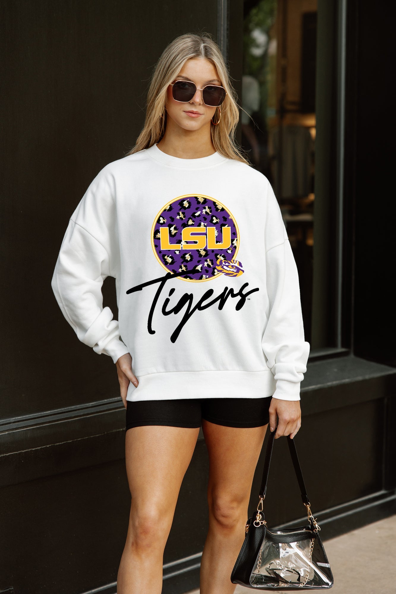 LSU TIGERS WILD BREAKTHROUGH PREMIUM FLEECE CREWNECK PULLOVER