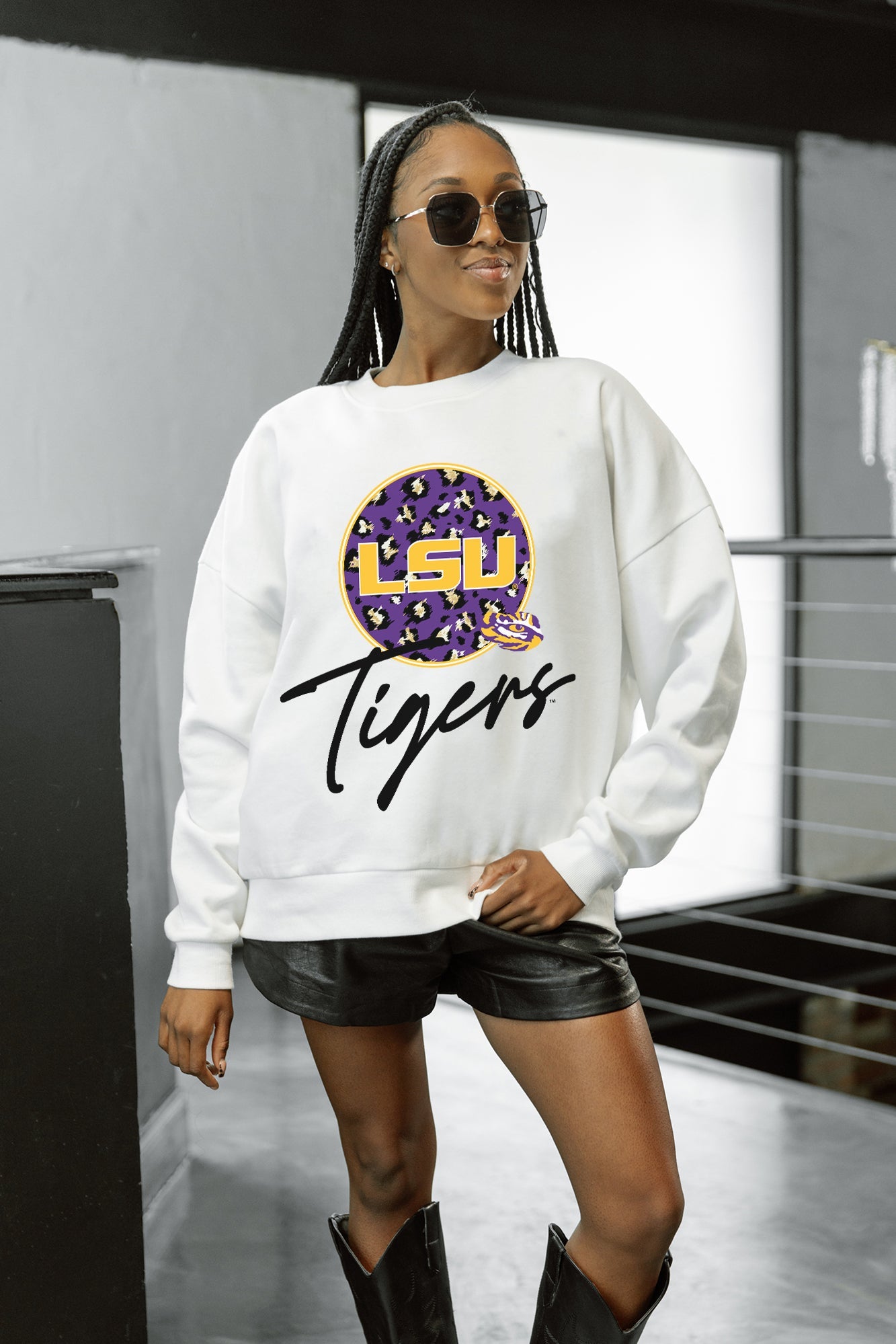 LSU TIGERS WILD BREAKTHROUGH PREMIUM FLEECE CREWNECK PULLOVER