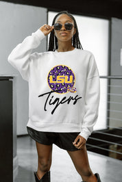 LSU TIGERS WILD BREAKTHROUGH PREMIUM FLEECE CREWNECK PULLOVER
