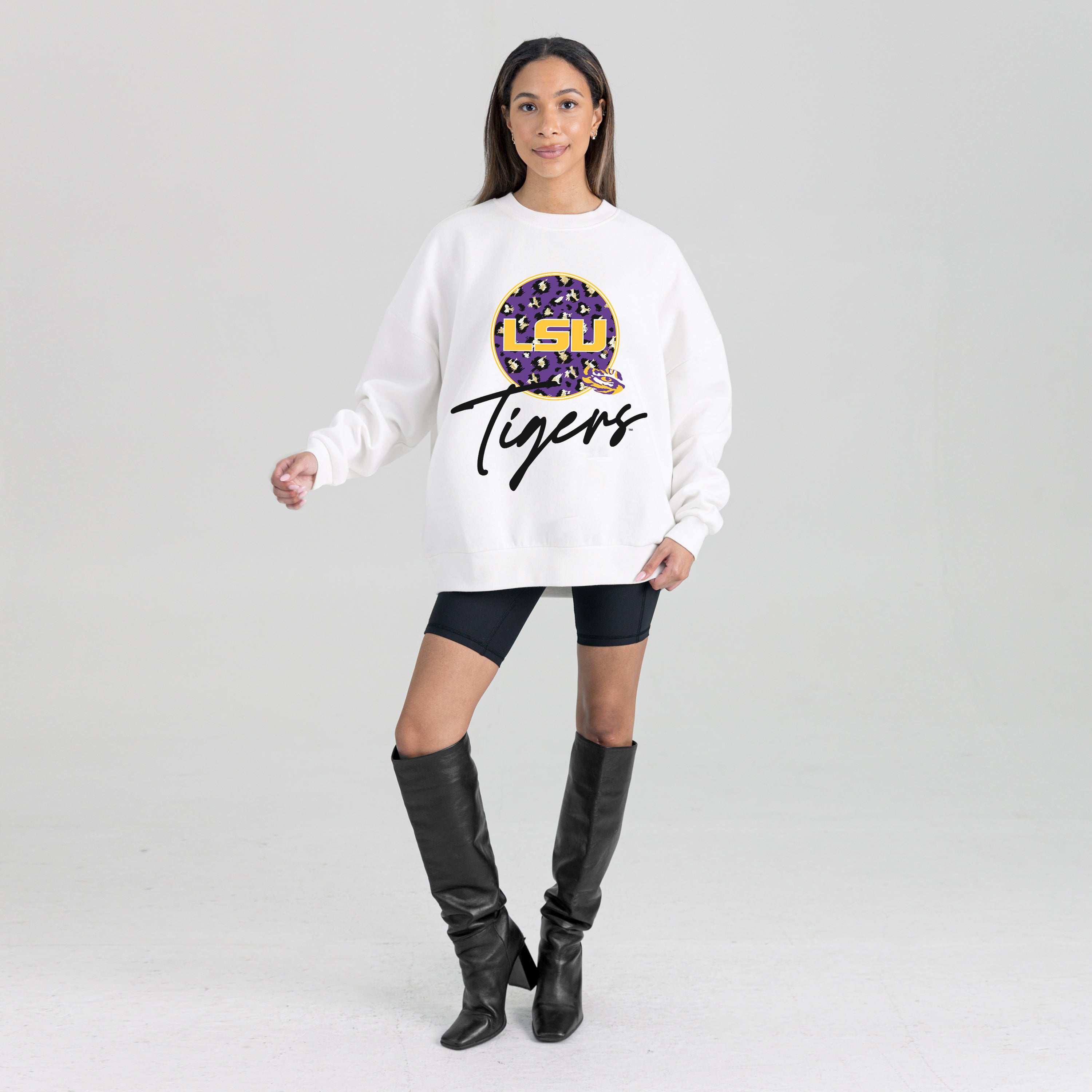 LSU TIGERS WILD BREAKTHROUGH PREMIUM FLEECE CREWNECK PULLOVER