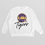 LSU TIGERS WILD BREAKTHROUGH PREMIUM FLEECE CREWNECK PULLOVER