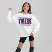 LSU TIGERS ALUMNI ERA PREMIUM DROP SHOULDER FLEECE CREWNECK PULLOVER