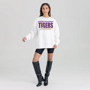 LSU TIGERS ALUMNI ERA PREMIUM DROP SHOULDER FLEECE CREWNECK PULLOVER