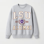 LSU TIGERS DEGREE UNLOCKED PREMIUM DROP SHOULDER FLEECE CREWNECK PULLOVER