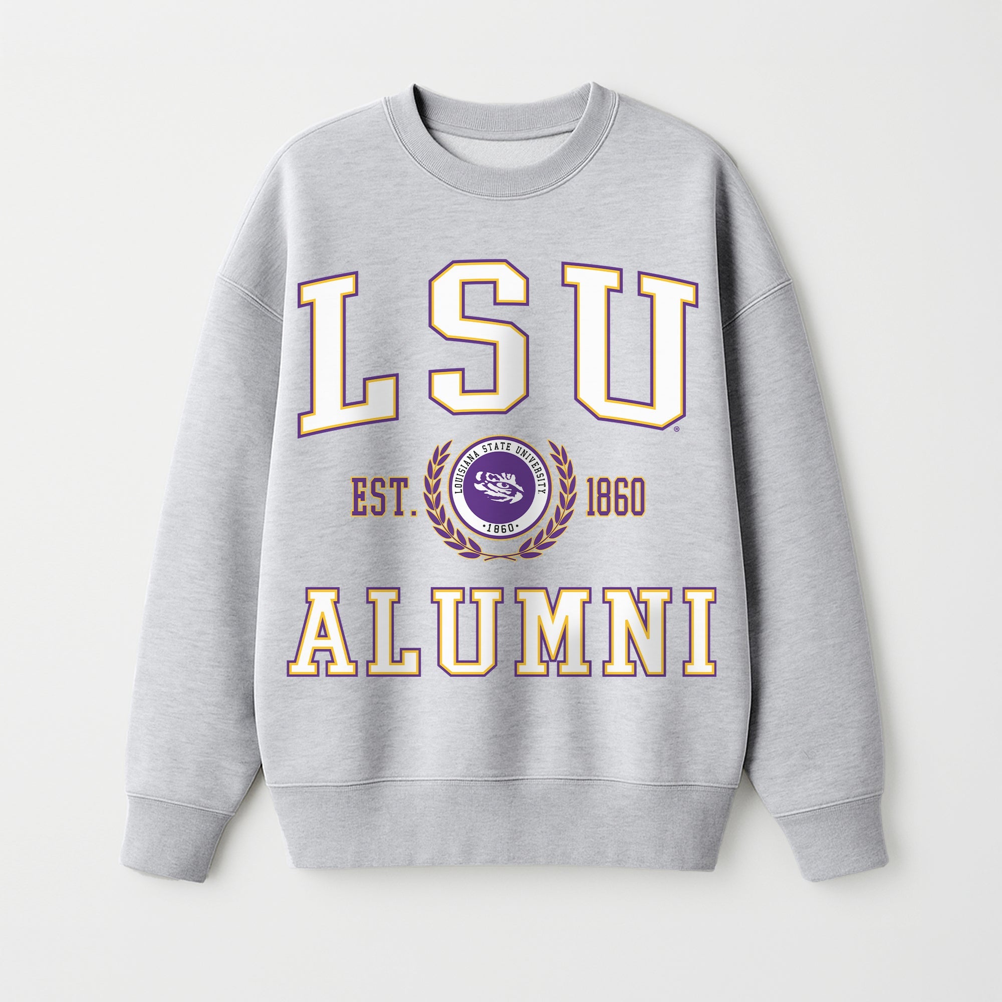 LSU TIGERS DEGREE UNLOCKED PREMIUM DROP SHOULDER FLEECE CREWNECK PULLOVER