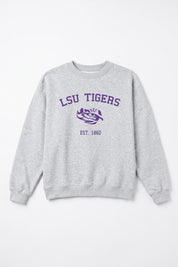LSU TIGERS CAMPUS ENERGY PREMIUM FLEECE CREWNECK PULLOVER