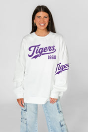 LSU TIGERS DAY ONE PREMIUM FLEECE UNISEX CREWNECK PULLOVER