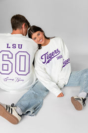 LSU TIGERS DAY ONE PREMIUM FLEECE UNISEX CREWNECK PULLOVER