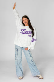 LSU TIGERS DAY ONE PREMIUM FLEECE UNISEX CREWNECK PULLOVER