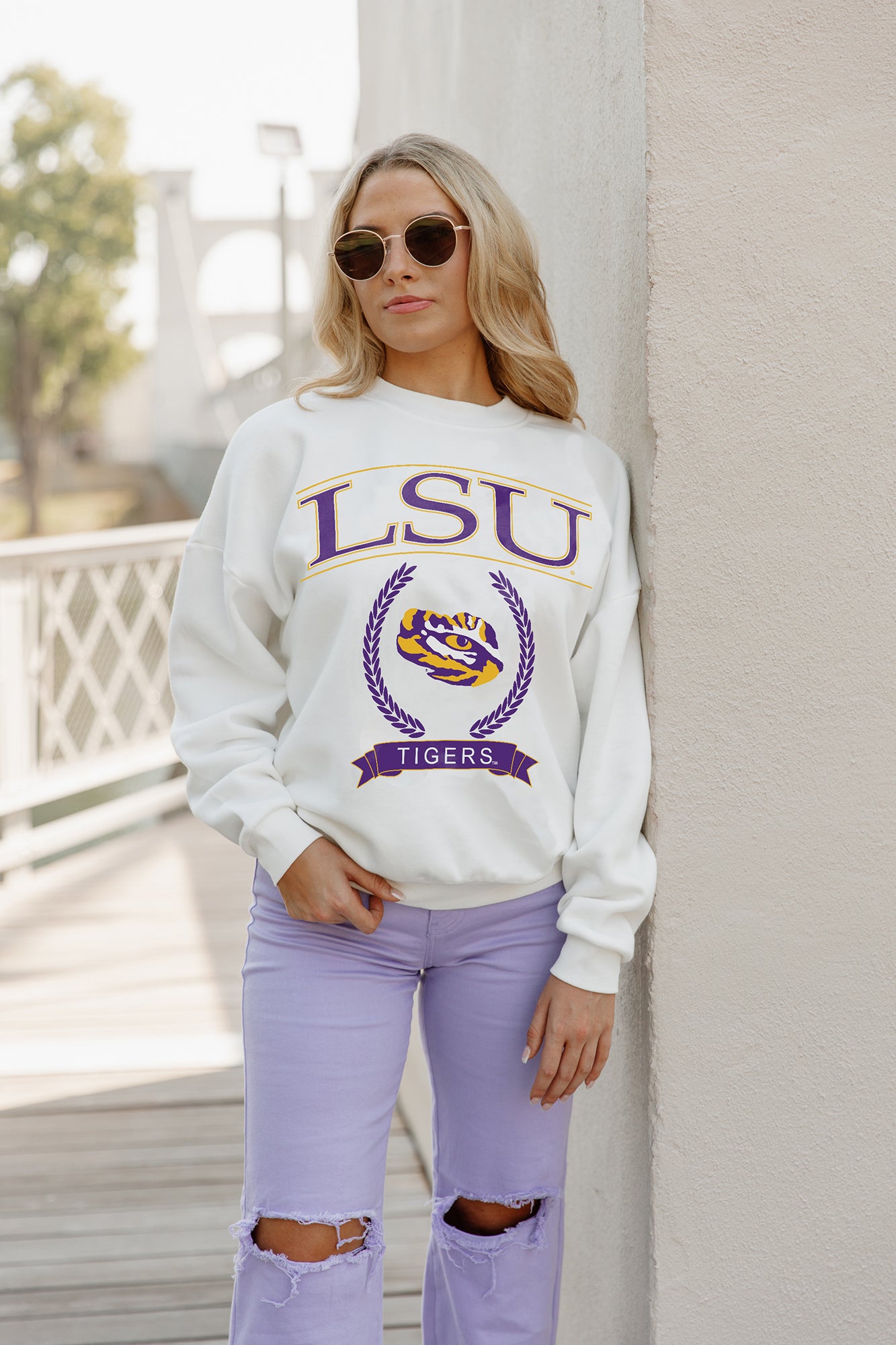 LSU TIGERS Having A Ball Fleece Crew Pullover By Madi Prewett Troutt