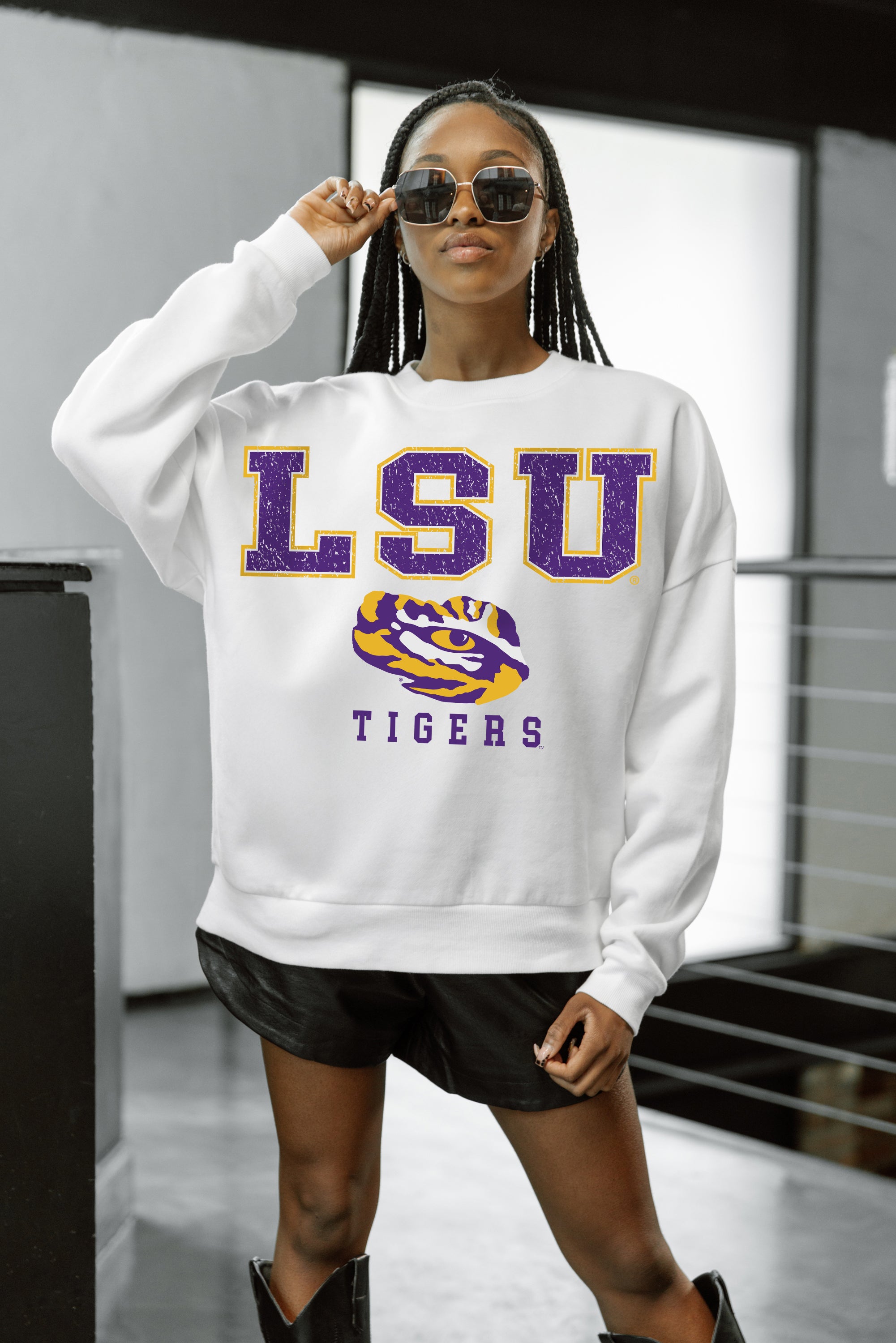 LSU TIGERS Freestyle Fleece Drop-Shoulder Pullover