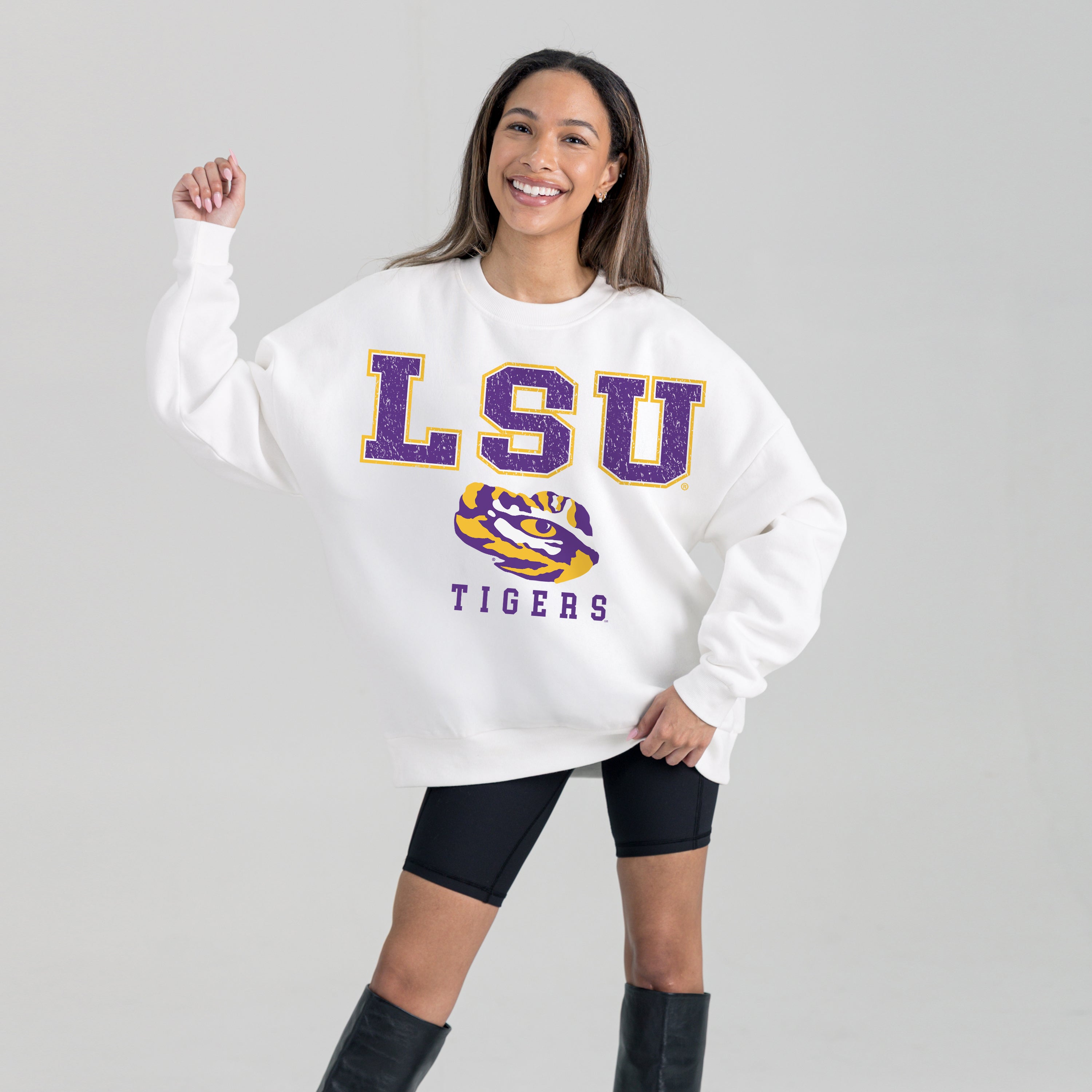 LSU TIGERS Freestyle Fleece Drop-Shoulder Pullover