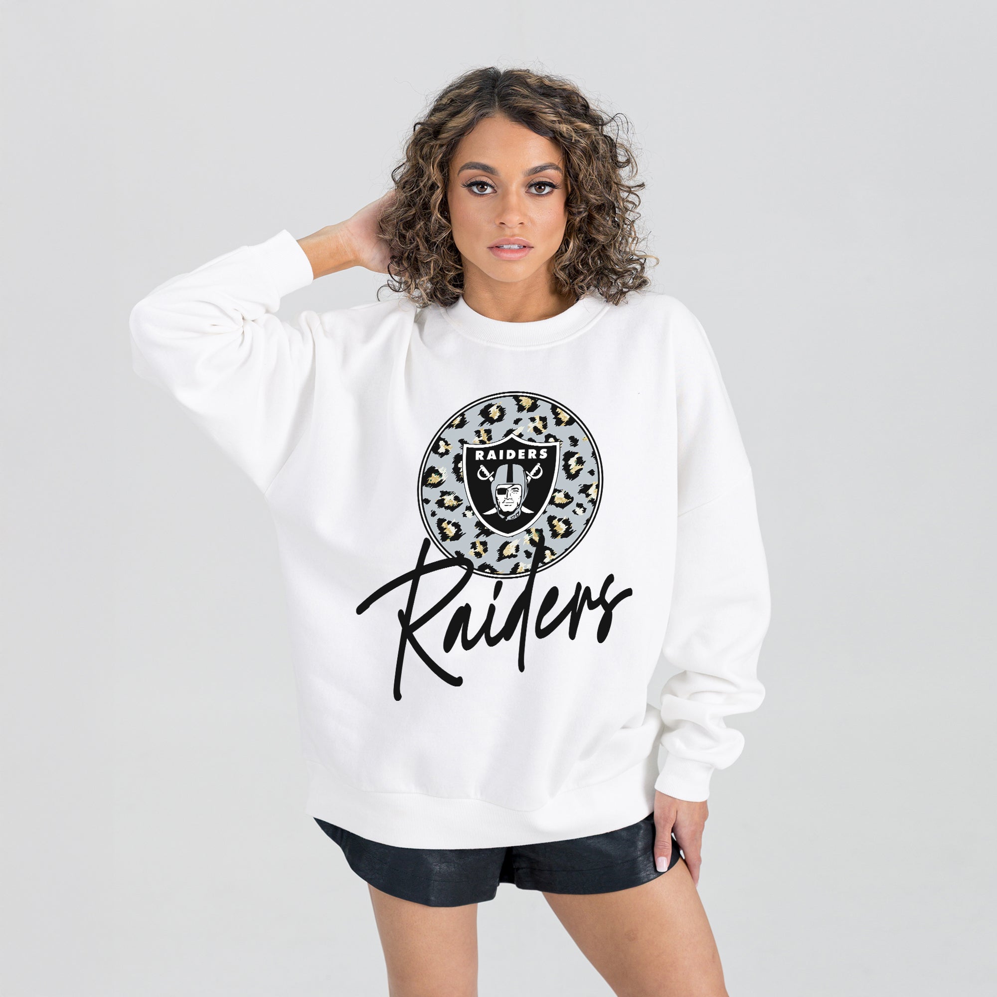 LAS VEGAS RAIDERS WILD BREAKTHROUGH PREMIUM FLEECE CREWNECK PULLOVER