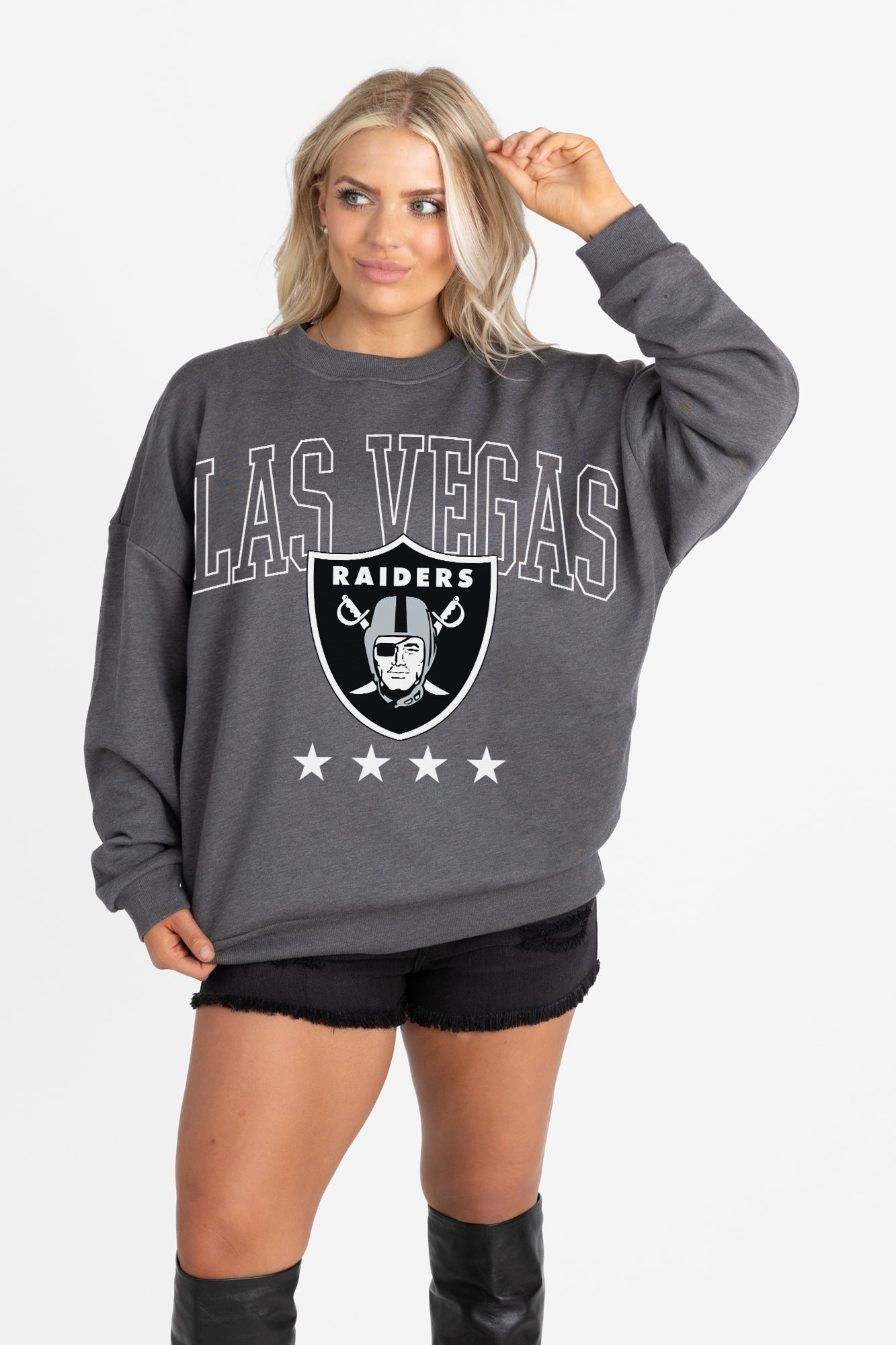 LAS VEGAS RAIDERS RISING STAR PREMIUM FLEECE CREWNECK PULLOVER