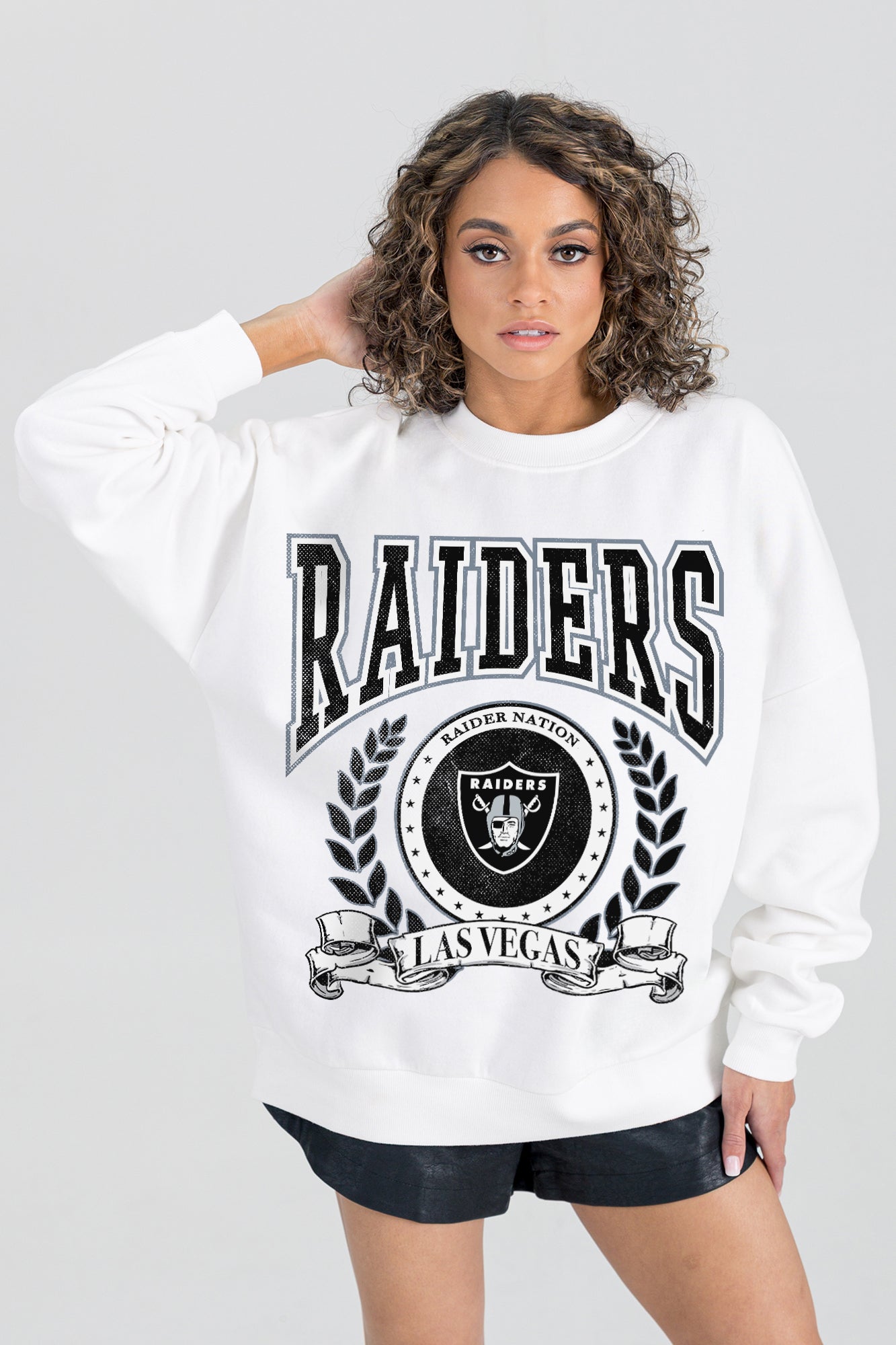 LAS VEGAS RAIDERS STAY COOL PREMIUM FLEECE CREWNECK PULLOVER