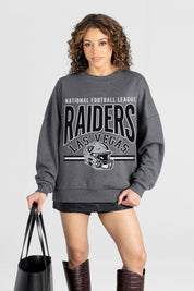 LAS VEGAS RAIDERS KICKOFF CLASSIC PREMIUM FLEECE DROP SHOULDER CREWNECK PULLOVER