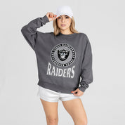 LAS VEGAS RAIDERS SATURDAY SEAL PREMIUM FLEECE DROP SHOULDER CREWNECK PULLOVER
