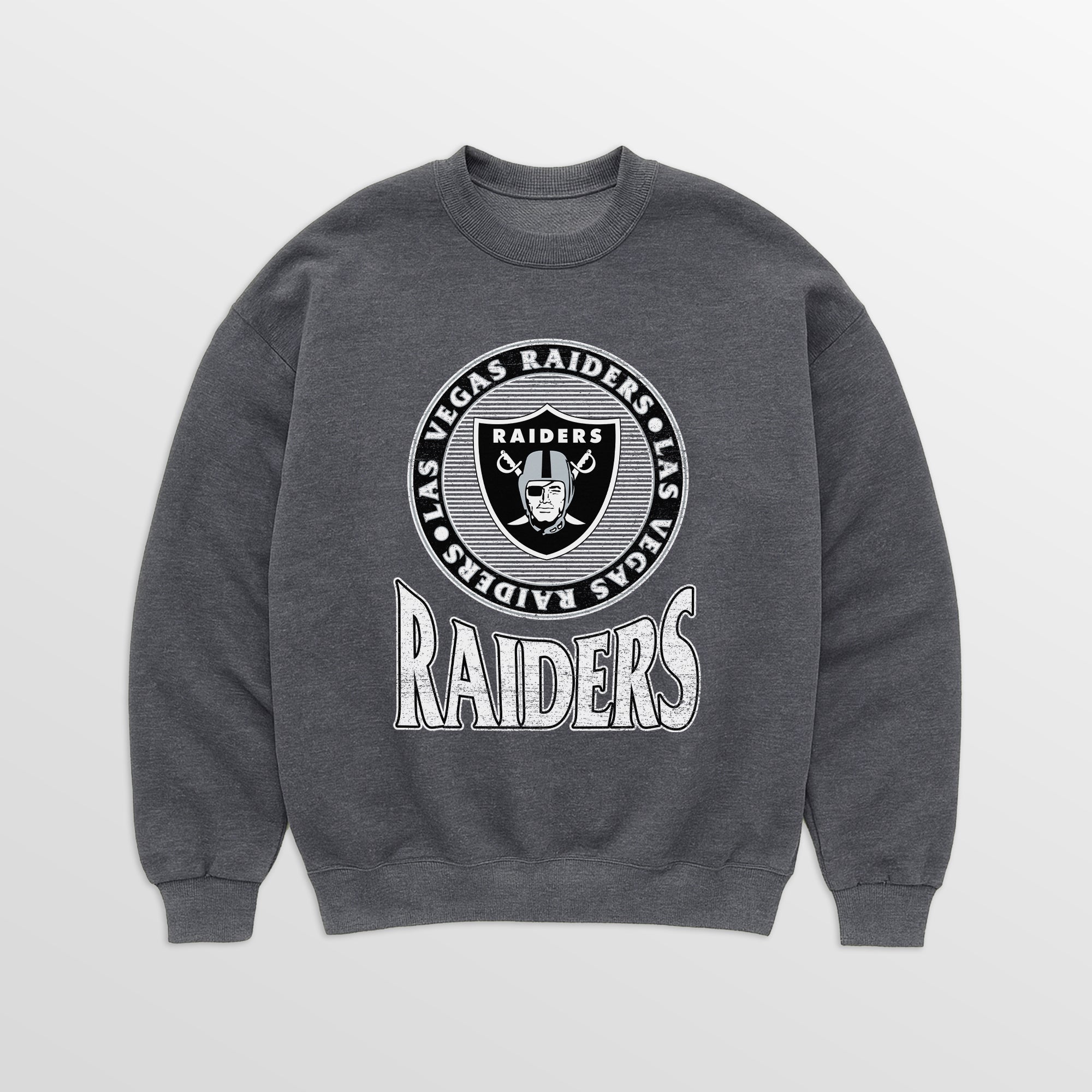 LAS VEGAS RAIDERS SATURDAY SEAL PREMIUM FLEECE DROP SHOULDER CREWNECK PULLOVER