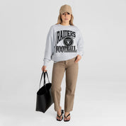 LAS VEGAS RAIDERS GAME ON PREMIUM FLEECE DROP SHOULDER CREWNECK PULLOVER