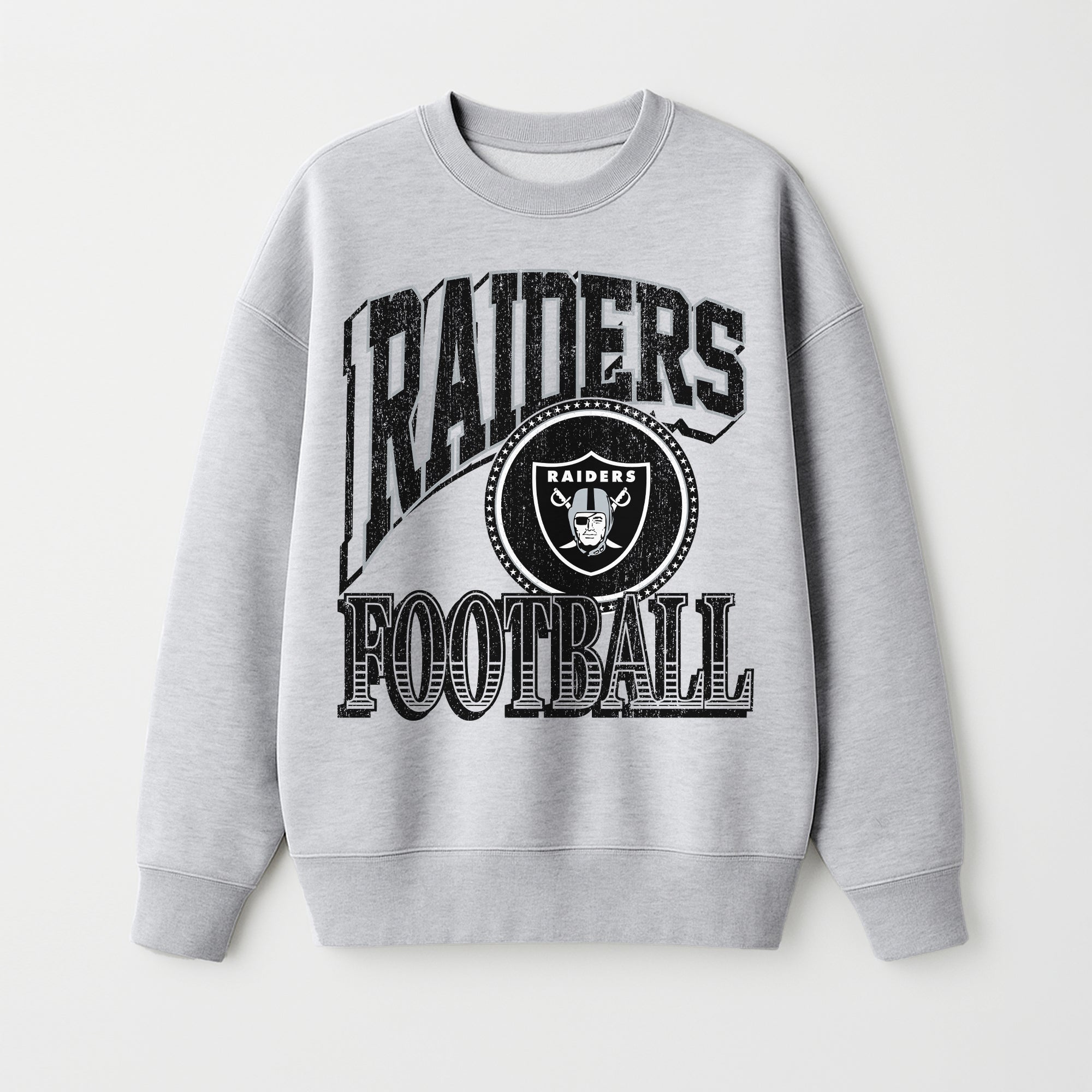 LAS VEGAS RAIDERS GAME ON PREMIUM FLEECE DROP SHOULDER CREWNECK PULLOVER