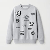 LAS VEGAS RAIDERS ALL IN REPEAT PREMIUM FLEECE DROP SHOULDER CREWNECK PULLOVER