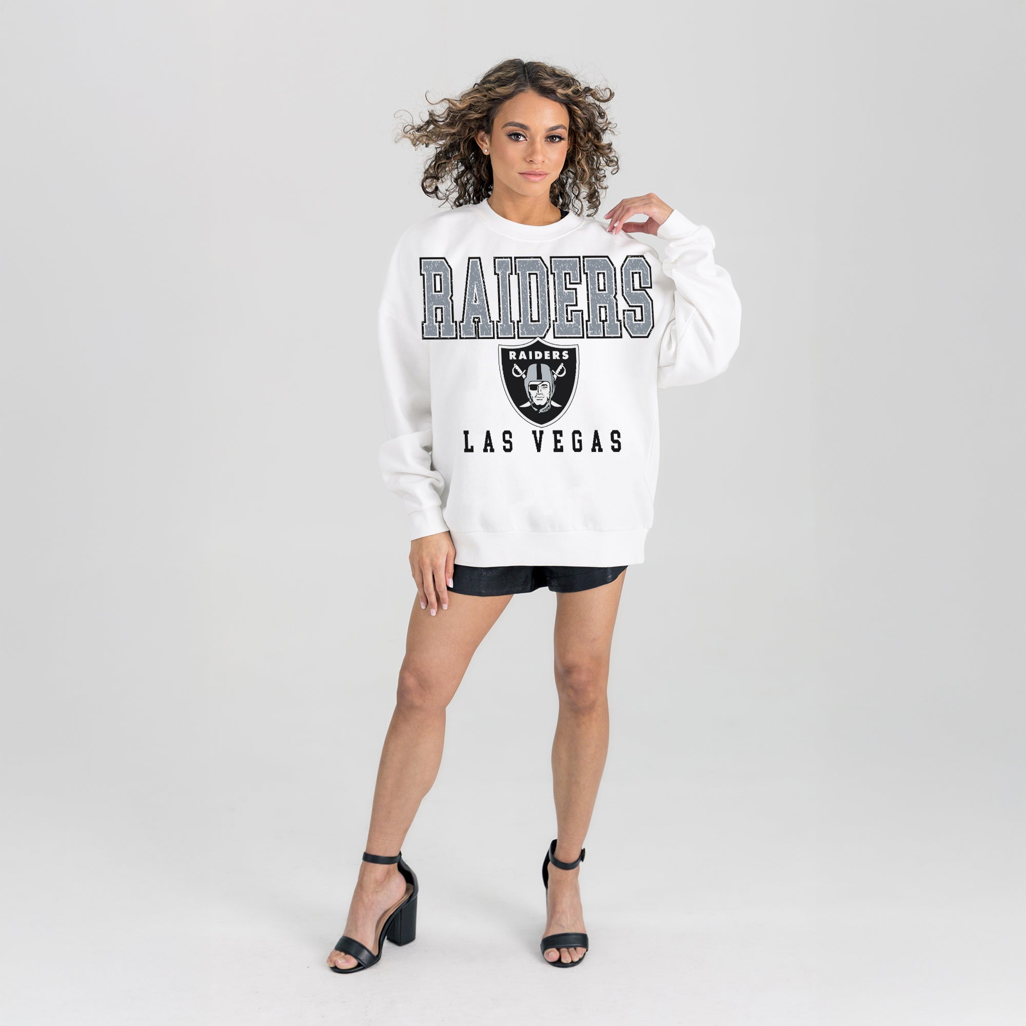 LAS VEGAS RAIDERS Sunday Drives Fleece Crewneck Pullover