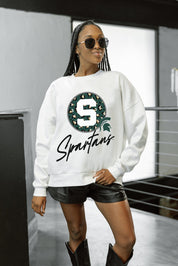 MICHIGAN STATE SPARTANS WILD BREAKTHROUGH PREMIUM FLEECE CREWNECK PULLOVER