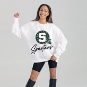 MICHIGAN STATE SPARTANS WILD BREAKTHROUGH PREMIUM FLEECE CREWNECK PULLOVER