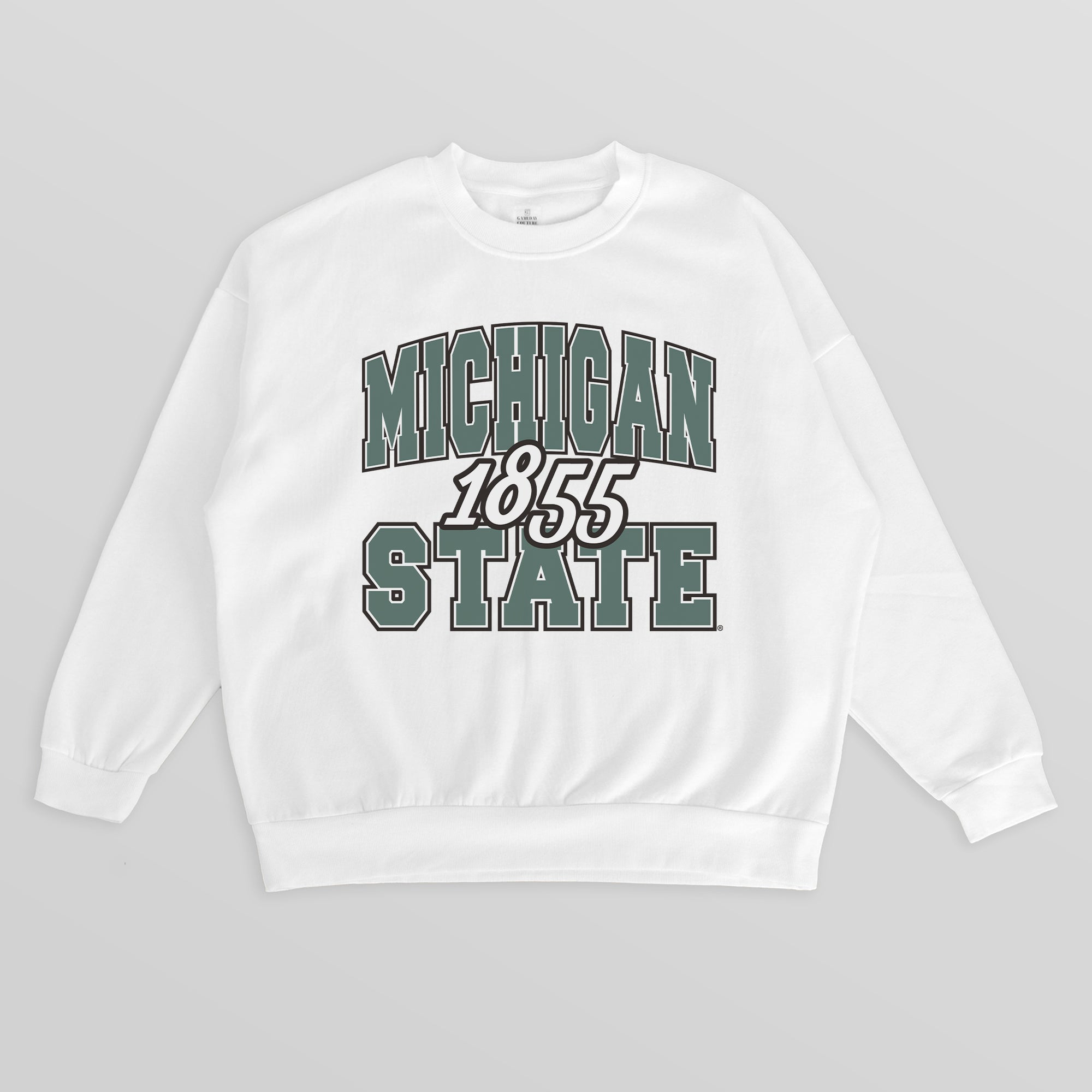 MICHIGAN STATE SPARTANS FADED FORMATION PREMIUM FLEECE DROP SHOULDER CREWNECK PULLOVER