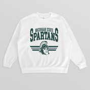 MICHIGAN STATE SPARTANS SWIFT STRIKE PREMIUM FLEECE DROP SHOULDER CREWNECK PULLOVER