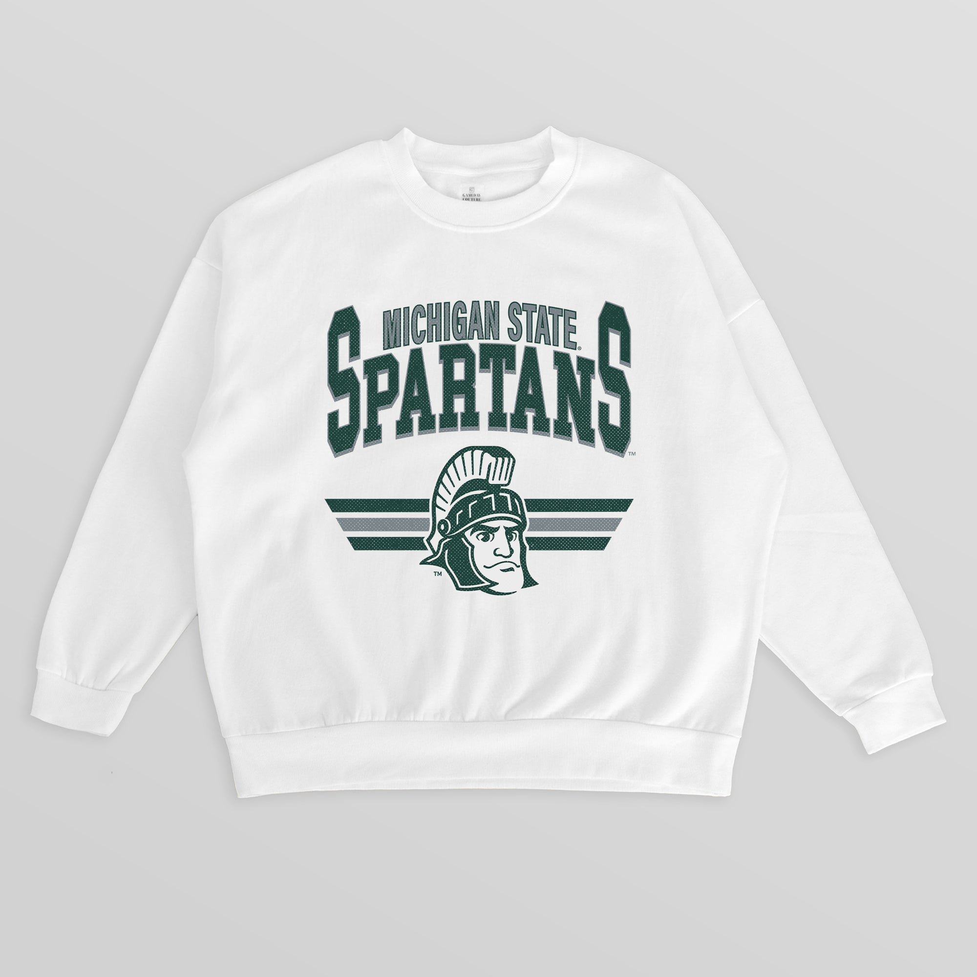 MICHIGAN STATE SPARTANS SWIFT STRIKE PREMIUM FLEECE DROP SHOULDER CREWNECK PULLOVER