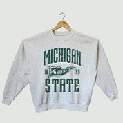 MICHIGAN STATE SPARTANS PENNANT PRIDE PREMIUM FLEECE DROP SHOULDER CREWNECK PULLOVER