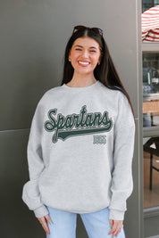 MICHIGAN STATE SPARTANS CLASSIC WIN PREMIUM FLEECE CREWNECK PULLOVER
