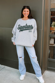 MICHIGAN STATE SPARTANS CLASSIC WIN PREMIUM FLEECE CREWNECK PULLOVER