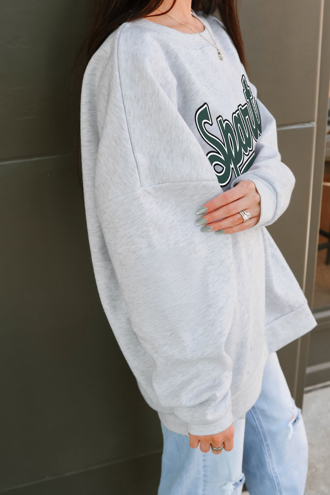 MICHIGAN STATE SPARTANS CLASSIC WIN PREMIUM FLEECE CREWNECK PULLOVER