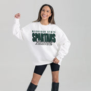 MICHIGAN STATE SPARTANS ALUMNI ERA PREMIUM DROP SHOULDER FLEECE CREWNECK PULLOVER