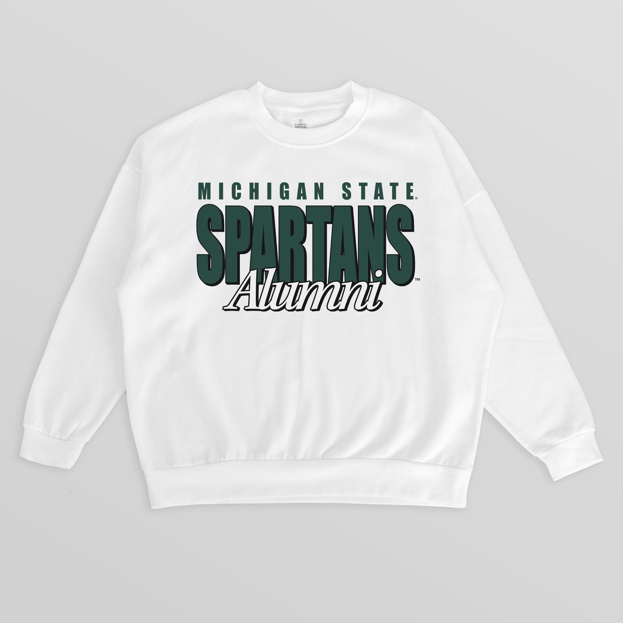 MICHIGAN STATE SPARTANS ALUMNI ERA PREMIUM DROP SHOULDER FLEECE CREWNECK PULLOVER