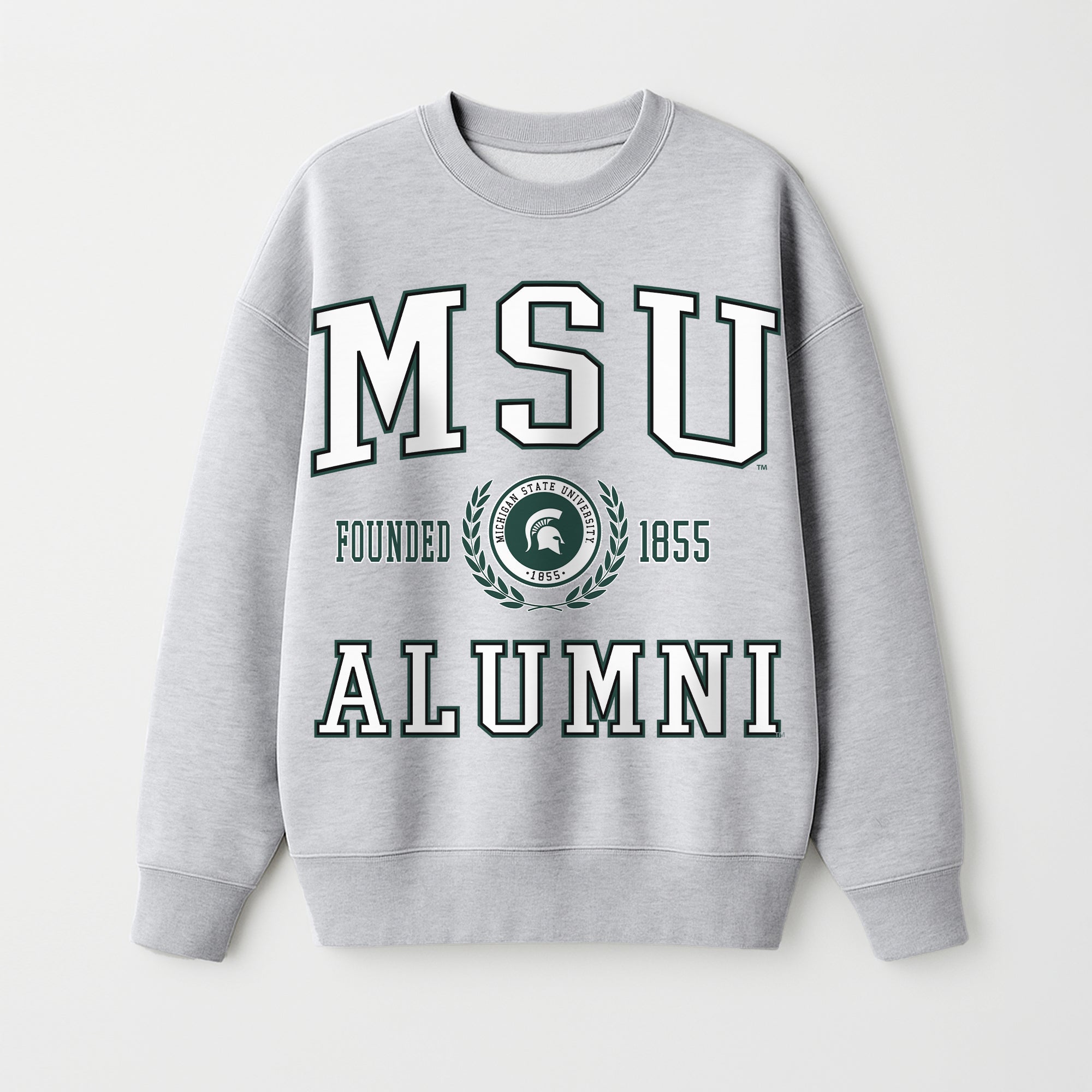 MICHIGAN STATE SPARTANS DEGREE UNLOCKED PREMIUM DROP SHOULDER FLEECE CREWNECK PULLOVER
