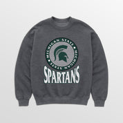 MICHIGAN STATE SPARTANS SATURDAY SEAL PREMIUM FLEECE DROP SHOULDER CREWNECK PULLOVER