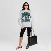 MICHIGAN STATE SPARTANS GAME ON PREMIUM FLEECE DROP SHOULDER CREWNECK PULLOVER