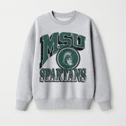 MICHIGAN STATE SPARTANS GAME ON PREMIUM FLEECE DROP SHOULDER CREWNECK PULLOVER