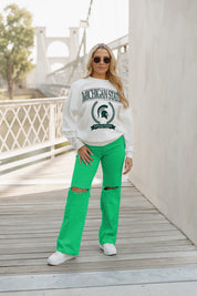MICHIGAN STATE SPARTANS Having A Ball Fleece Crew Pullover By Madi Prewett Troutt